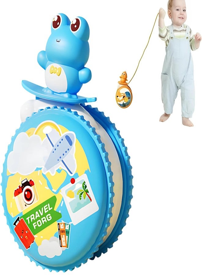 KIDWILL Travel Frog Baby Yo-Yo Toy with Rope - Cartoon Animal Pull String Yo-Yo for Kids, Educational Travel Toy with Cute Frog Design, Safe & Durable Spinner, Fun Gift for Toddlers & Children - Image 1